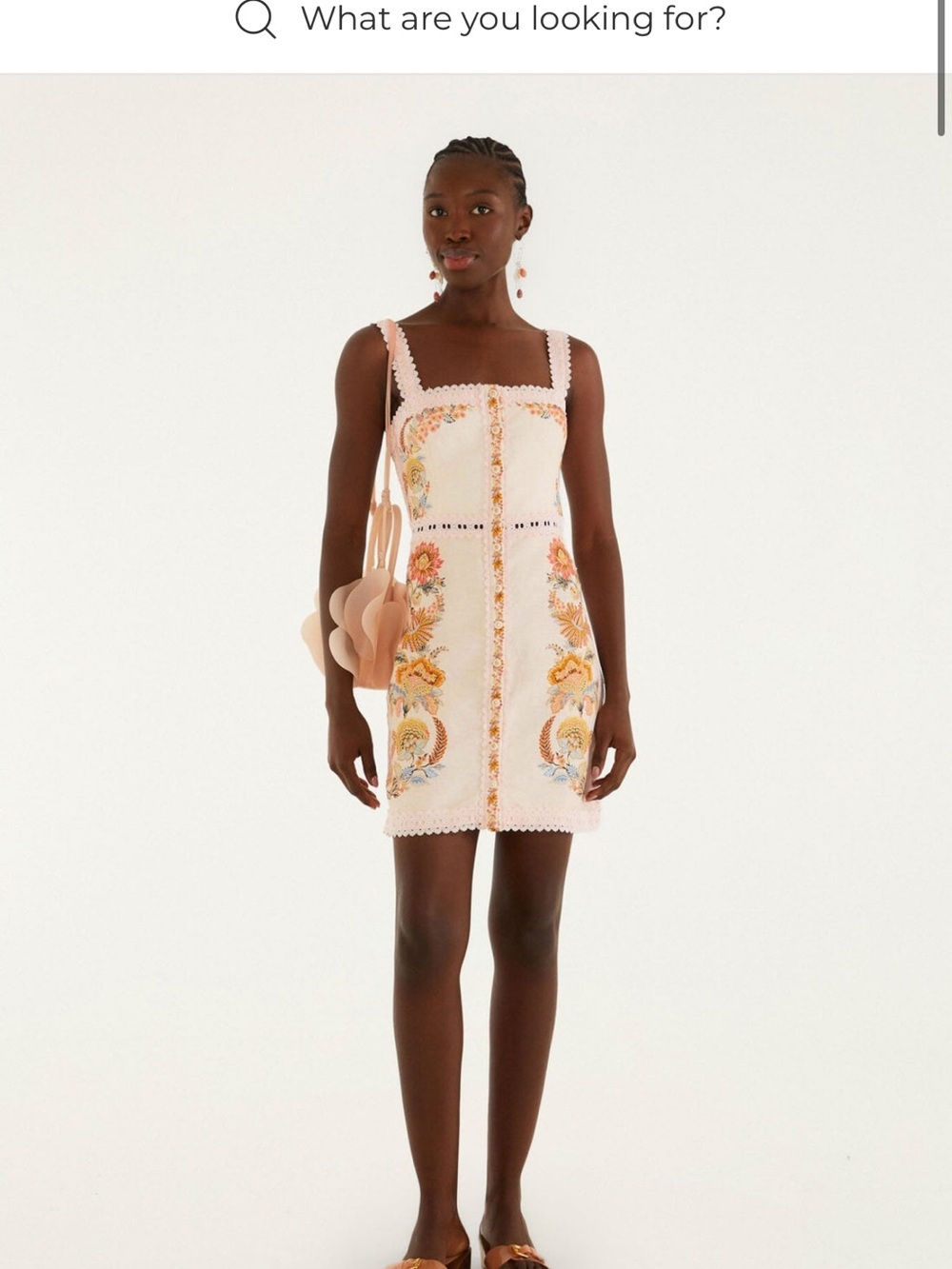 FARM Rio Pink Paisley-Embroidered Mini Dress